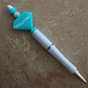Luxury Designer Turquoise and Silver Diamond Pen Includes 1 Ink Refill